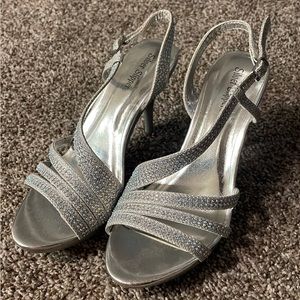 silver slipper Heels